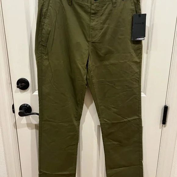 BNWT Hurley Nike Dri Fit Chinos Olive Green size 34 $70 - Picture 4 of 9